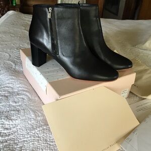 Loeffler Randall Greer Black Leather Ankle Bootie Size 10.5